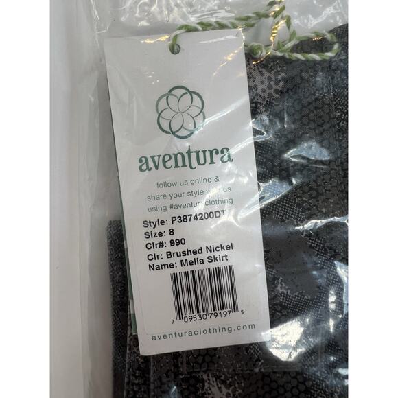 Aventura Melia Women's Skirt Size 8 Brushed Nickel Button Front Organic Cotton - Picture 9 of 9